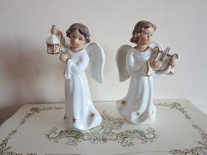 cadou rar 3 Ingeri superbi cu ochii albastrii portelan Germania 1980 - imagine 4