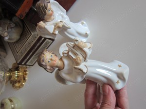 cadou rar 3 Ingeri superbi cu ochii albastrii portelan Germania 1980 - imagine 6