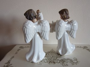 cadou rar 3 Ingeri superbi cu ochii albastrii portelan Germania 1980 - imagine 3