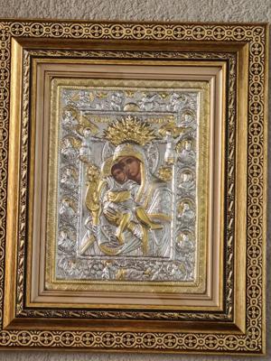 Icoana Argintata - Maica Domnului - Hristos Pantocrator etc Relief 3 D - imagine 3