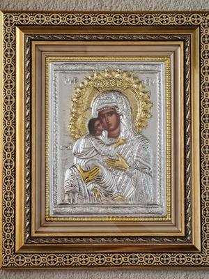 Icoana Argintata - Maica Domnului - Hristos Pantocrator etc Relief 3 D - imagine 1