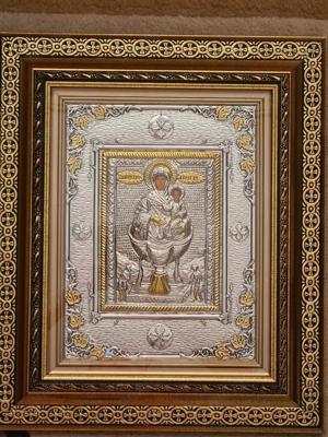 Icoana Argintata - Maica Domnului - Hristos Pantocrator etc Relief 3 D - imagine 6