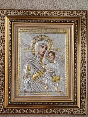 Icoana Argintata - Maica Domnului - Hristos Pantocrator etc Relief 3 D - imagine 4