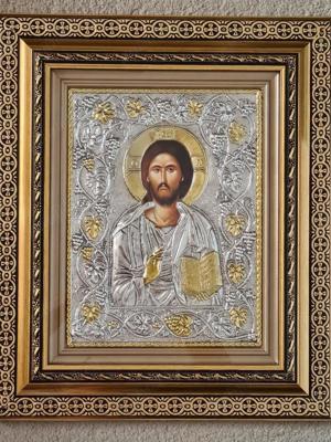 Icoana Argintata - Maica Domnului - Hristos Pantocrator etc Relief 3 D - imagine 5