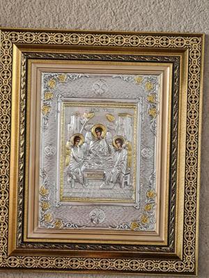 Icoana Argintata - Maica Domnului - Hristos Pantocrator etc Relief 3 D - imagine 7