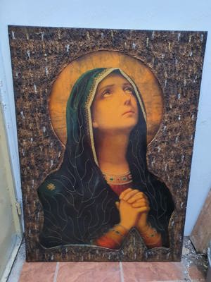 Icoane mari (110 80cm) sfintite, lemn cu rasina si filigran in relief