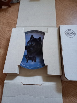 CANADA ORIGINALE FARFURII PORTELAN PICTATE UNICATE CU SUPORT PERETE,Sau FIX COLECTIA LUPI - imagine 6