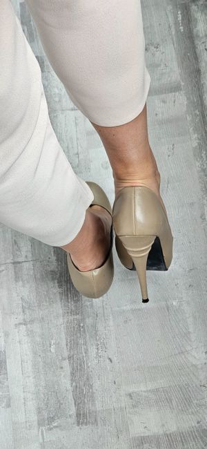 Pantofi piele naturala, toc 12cm, designer Mihaela Glavan, mărime 39 - imagine 6