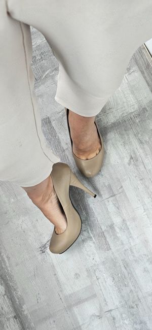 Pantofi piele naturala, toc 12cm, designer Mihaela Glavan, mărime 39 - imagine 4