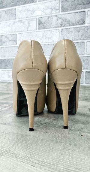 Pantofi piele naturala, toc 12cm, designer Mihaela Glavan, mărime 39 - imagine 2