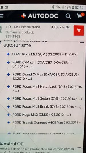 Discuri frana Ford  Kuga , Focus , C Max , Volvo S40 II , V50 , C30 , V70  , Textar Pro +  92141305  - imagine 4
