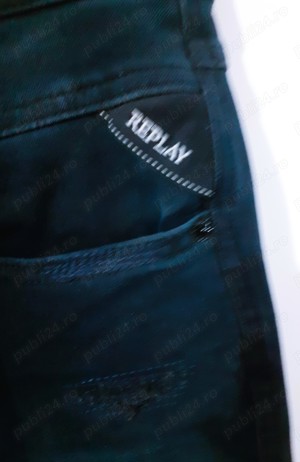 Blugi Replay bleumarin - imagine 3