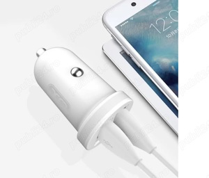 Incarcator Auto mini nou dual usb 2.1A iPhone 15 Pro Max 14 Plus 13 mini Galaxy A55 A54 A53 A52 A72 - imagine 3