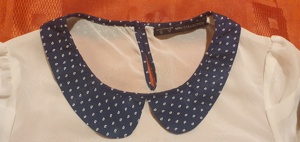 Bluzița delicata,noua, MBG Collection, S,  alb cu bleumarin - imagine 2