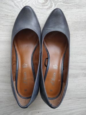 Pantofi din piele, Oliver, bleumarin, pt dame