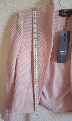 Sacou elegant dama fara inchidere, S M, roz pudrat - imagine 3