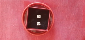 Cercei din argint aurit, piatra zirconiu,cu surub