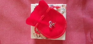 Cercei suport argin, piatra zirconiu fațetat. - imagine 2