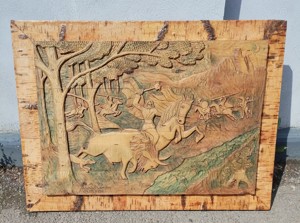 Tablou sculptat in lemn