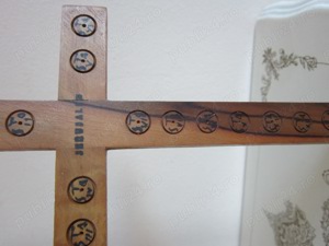 cadou rar Cruce Crucifix Ierusalim1950 lemn maslin Mother of pearl Abalone  - imagine 4