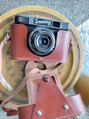 Aparat foto mecanic Smena 6 ca nou in toc piele vintage colectie