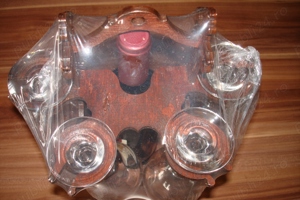 Suport sticla cu vin si patru pahare - imagine 7