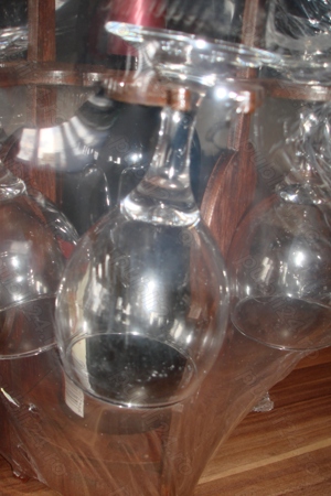 Suport sticla cu vin si patru pahare - imagine 5