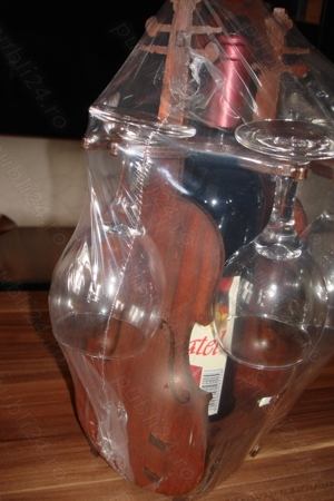 Suport sticla cu vin si patru pahare - imagine 6