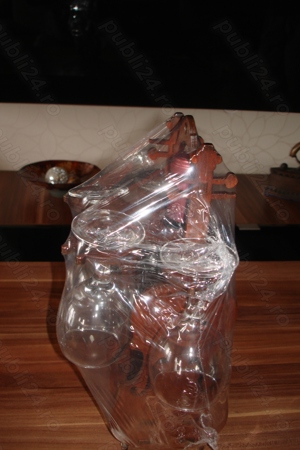 Suport sticla cu vin si patru pahare - imagine 3