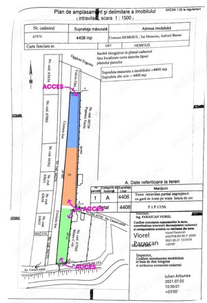 Hemeius, Bacau - Teren intravilan 4408m2, Aleea Coloneilor - imagine 2