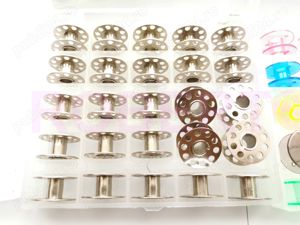 Cutie cu 25 mosoare bobine spon ata pt masina cusut Singer Brother Minerva Silver Crest Necchi etc - imagine 7