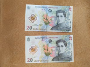 2 Bacnote de 20 Lei Ecaterina Teodoroiu necirculate