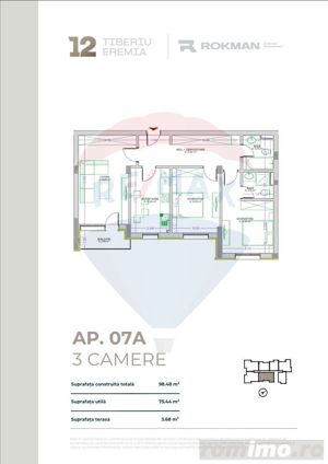 DE VÂNZARE| Apartament 3 camere| 0% COMISION! PREDARE DECEMBRIE 2025 - imagine 3