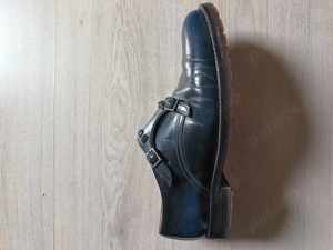 Pantofi Piele Valentino Garavani Black Rockstud Studded Leather Double Monk Strap Shoes 43.5 - imagine 3