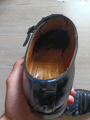 Pantofi Piele Valentino Garavani Black Rockstud Studded Leather Double Monk Strap Shoes 43.5 - imagine 4