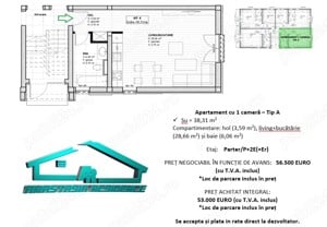 Direct proprietar dezvoltator - Giroc (str. Poenitei) - ap. 1 camera bloc nou - imagine 3