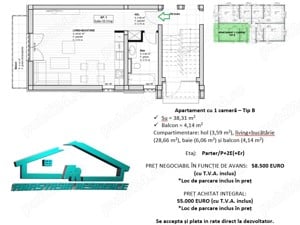 Direct proprietar dezvoltator - Giroc (str. Poenitei) - ap. 1 camera bloc nou - imagine 2