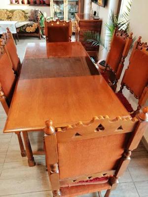 mobila din lemn masiv , sculptata - imagine 5