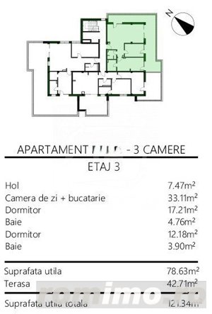 Apartament cu 3 camere, bloc nou, zona Borhanci - imagine 4