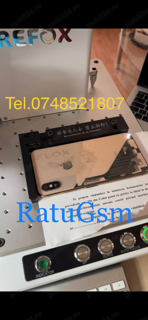  INLOCUIRE sticla capac baterie IPHONE 8-14 Pro cu Laser Profesional - imagine 4