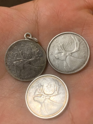 monede argint Canada, pt colectie   botez