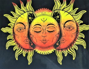 Panza decorativa Mandala, Bumbac 100%, India, 245*220 cm