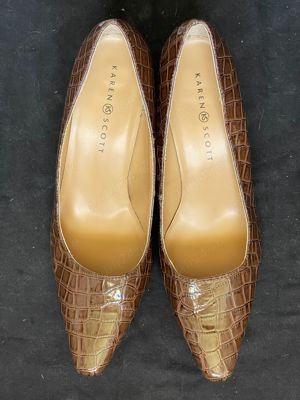 Pantofi maro dama piele lacuita manmade Karen Scott - imagine 2