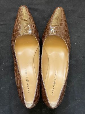 Pantofi maro dama piele lacuita manmade Karen Scott - imagine 8