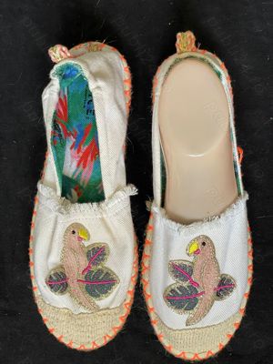 Espadrile dama albe papagali Venice