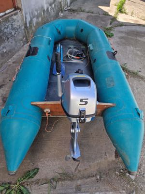 Barcă pneumatică rusească karaidel cu motor Honda 5 cai  - imagine 2