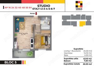 Apartament 2 camere tip studio,bloc nou,Metrou Aparatorii Patriei - imagine 12