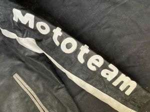 Jacheta vintage barbati piele naturala alba neagra geaca moto biker Clockhouse - imagine 8