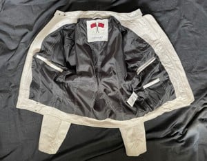 Jacheta vintage barbati piele alba geaca moto biker Clockhouse 5 buzunare primavara vara - imagine 3