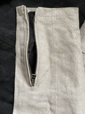 Jacheta vintage barbati piele alba geaca moto biker Clockhouse 5 buzunare primavara vara - imagine 7